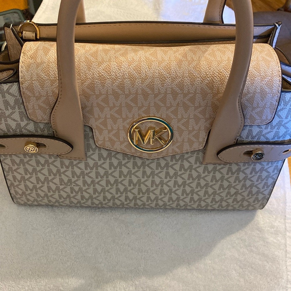 Michael Kors Cream and White Satchel Bag